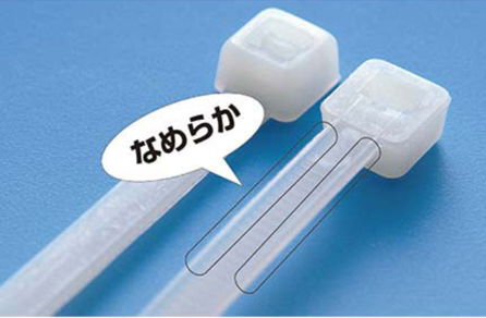 作業者や被結束物に負荷がかからない、Rのついたなめらかなバンド面