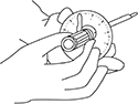 ③ 置針を0点にセットします。