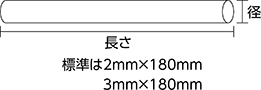 ニードル(針)の径(mm)×長さ(mm)