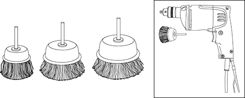 軸付カップブラシ(電動工具用)