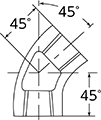 45°エルボ(45°L)
