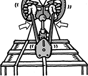①封かん機を閉じて封かんします。